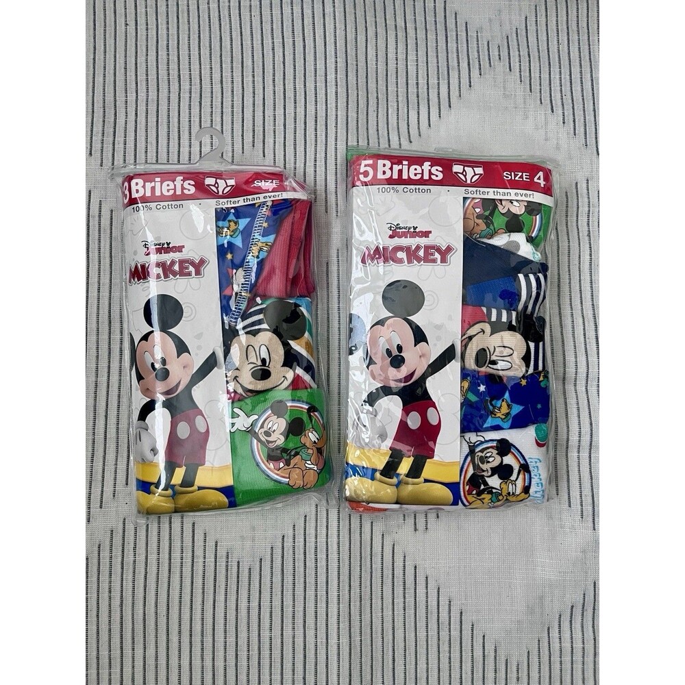 2 New Packs Disney Junior Mickey Little Boys  Brief Underwear Size 4